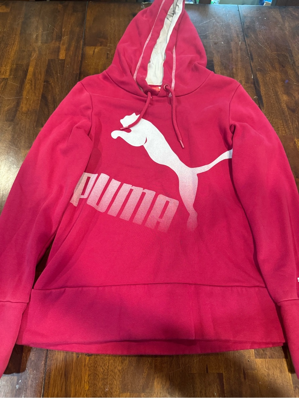 Puma Women's Hot Pink Logo Pullover Hoodie
